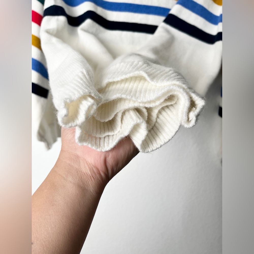 Nwot Solution White W/ Multi Colored Stripes Long… - image 3